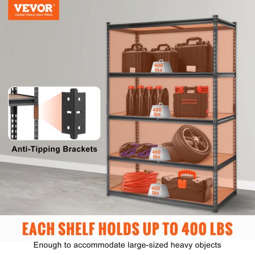 Storage Shelving Unit 5Tier Adjustable 2000 lbs Capacity Heavy Duty