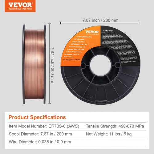 Solid MIG Welding Wire ER70S6 0035inch 11LBS Mild Steel MIG Welding Wire