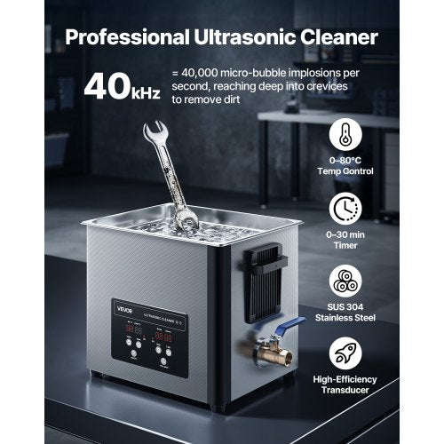 10L Ultrasonic Cleaner Professional Ultrasonic Cleaner Machine with Cleaning