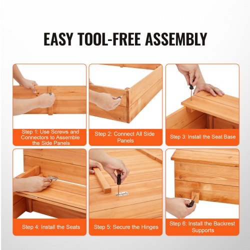 Wooden Sandbox 524 x 472 x 16.9 in Sand Box Sand Pit with Foldable Bench