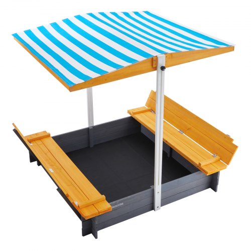 Wooden Sandbox with Canopy 573 x 472 x 47.2 in Sand Box Sand Pit with Canopy