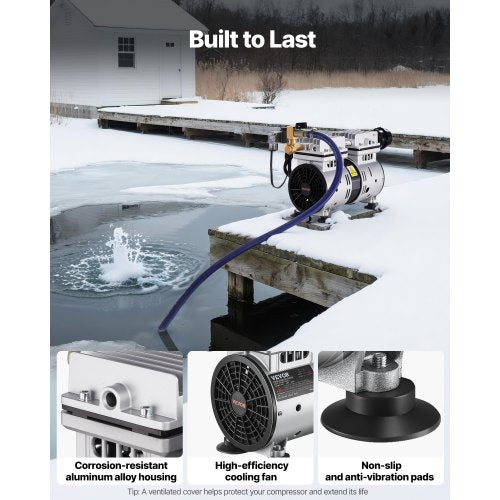 Pond Aerator 550W Power 52CFM for Up to 3 Acre 50 Lake Pond Aeration