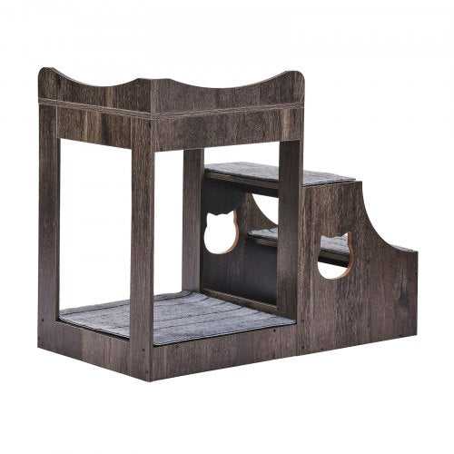 Pet Bunk Bed with Removable Stairs DogCat Window Perch with Storage