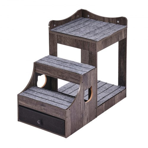 Pet Bunk Bed with Removable Stairs DogCat Window Perch with Storage