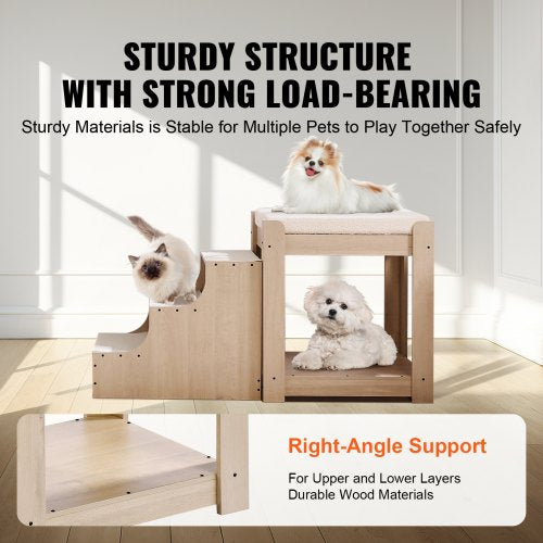 Pet Bunk Bed with Stairs DogCat Window Perch MultiLevel Bed Window Perch