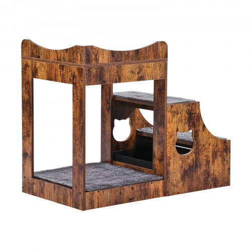Pet Bunk Bed with Removable Stairs DogCat Window Perch with Storage