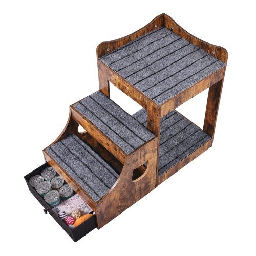 Pet Bunk Bed with Removable Stairs DogCat Window Perch with Storage