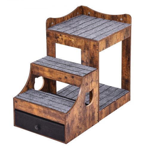 Pet Bunk Bed with Removable Stairs DogCat Window Perch with Storage