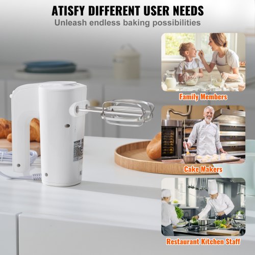 Digital Electric Hand Mixer 5Speed 200W Portable Electric Handheld Mixer