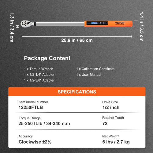 Digital Torque Wrench 12 Drive Electronic Torque Wrench Torque Wrench