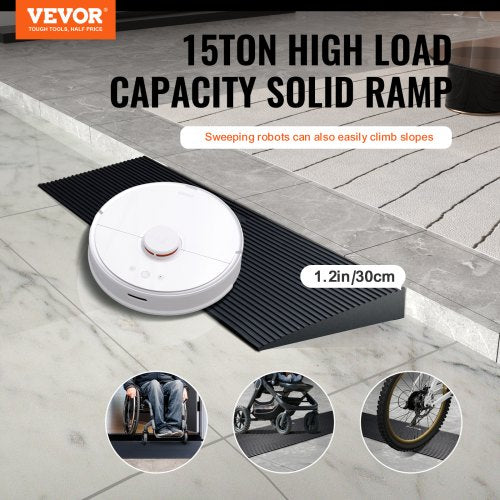 1.2" Rise Cuttable Threshold Ramp for Sweeping Robot 35.4" Wide Natural