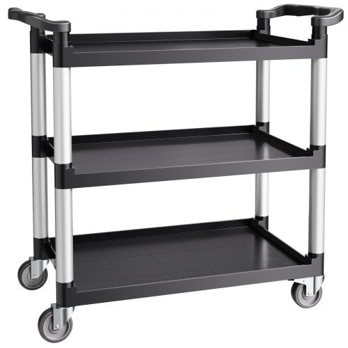 Utility Cart 500 lbs Load Capacity 3tier Utility Plastic Cart with 360°