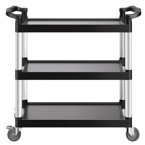Utility Cart 500 lbs Load Capacity 3tier Utility Plastic Cart with 360°