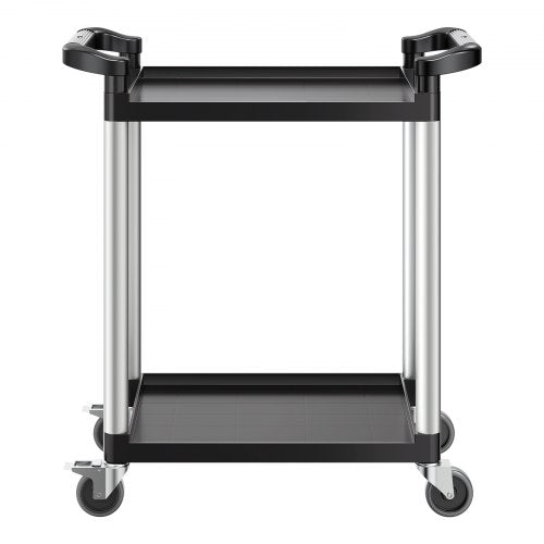 Utility Cart 300 lbs Load Capacity 2tier Utility Plastic Cart with 360°