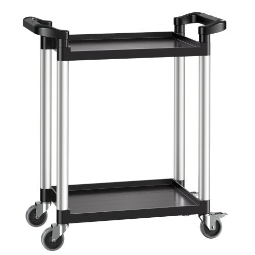 Utility Cart 300 lbs Load Capacity 2tier Utility Plastic Cart with 360°