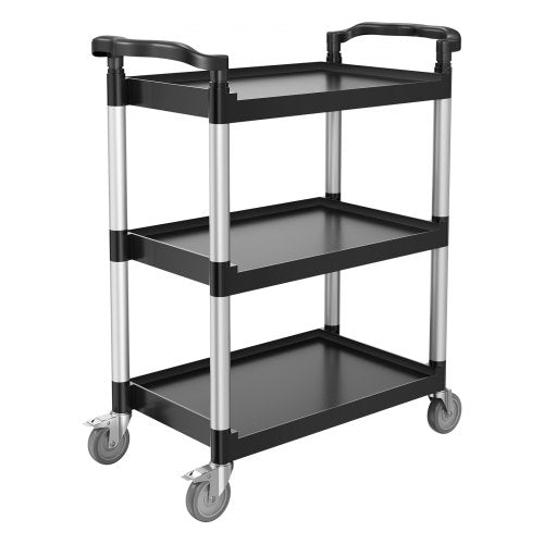 Utility Cart 300 lbs Load Capacity 3tier Utility Plastic Cart with 360°