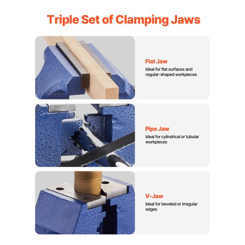 Heavy Duty Bench Vise 612 Jaw Width 5 Max Jaw Opening MultiPurpose