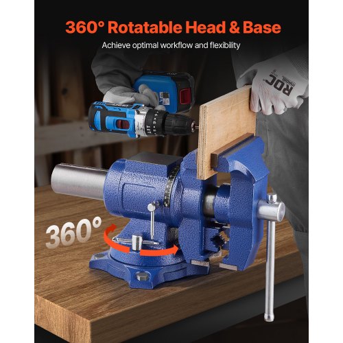 Heavy Duty Bench Vise 612 Jaw Width 5 Max Jaw Opening MultiPurpose