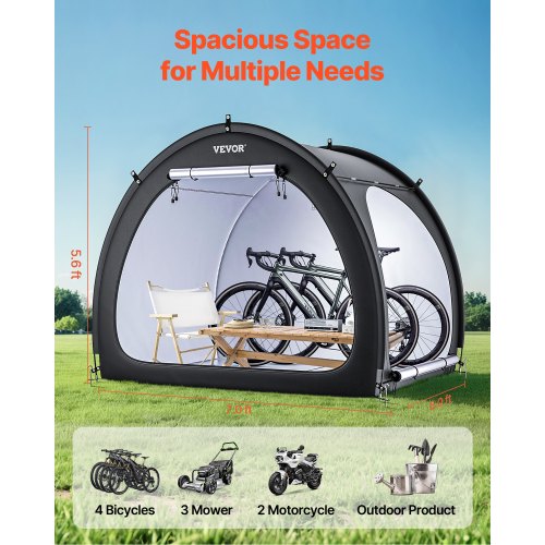 Bike Storage Tent 4 to 5 Bikes Outdoor Spacious Bike Storage Tent