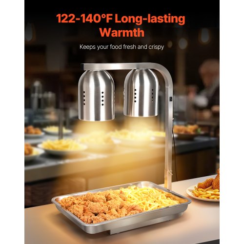Food Heat Lamp 500W Bulbs Commercial Food Warmer Light Electric Stainless