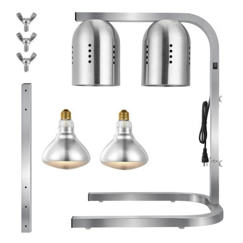 Food Heat Lamp 500W Bulbs Commercial Food Warmer Light Electric Stainless
