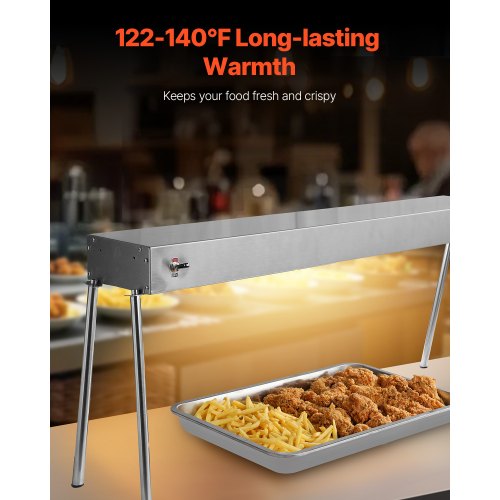 Food Heat Lamp 750W Hanging Commercial Food Heating Warmer Stainless Steel