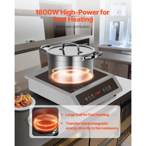Portable Induction Cooktop 1800W Commercial Induction Burner with 9