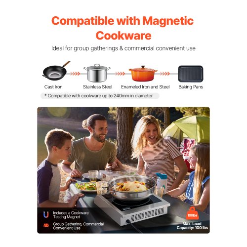 Portable Induction Cooktop 1800W Commercial Induction Burner with 9