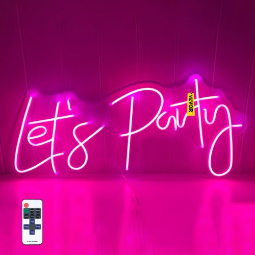 Lets Party Neon Sign 23X10 Neon Sign for Wall Decor Adjustable