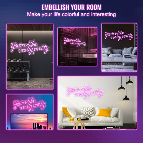Youre Like Really Pretty Neon Sign 275 x 12 Pink LED Neon Signs for Wall Decor