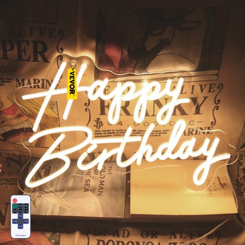 Happy Birthday Neon Sign 165 x 8 23 x 8 LED Neon Lights Signs