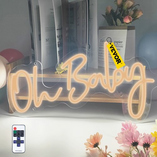 Oh Baby Neon Sign for Wall Decor with Remote Control and Dimmable Switch