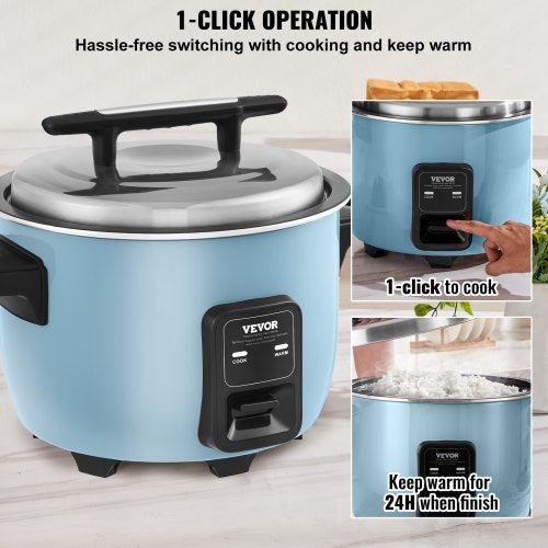 Commercial Rice Cooker 50Cup NonStick Pot 10L 24H Keep Warm Restaurant