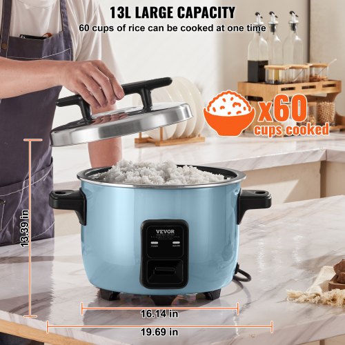 Commercial Rice Cooker 60Cup NonStick Pot 13L 24H Keep Warm Restaurant