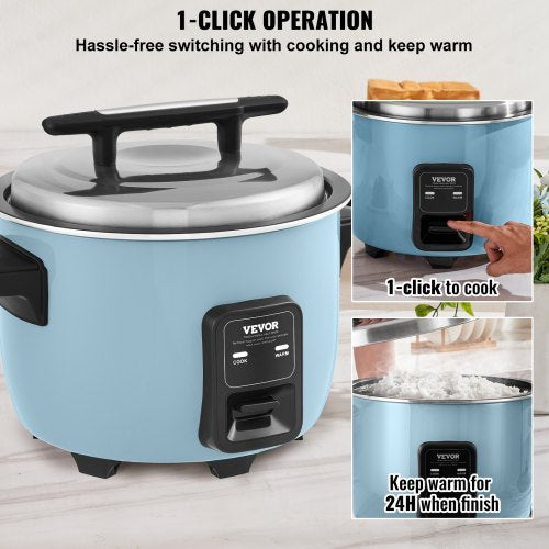 Commercial Rice Cooker 40Cup NonStick Pot 8L 24H Keep Warm Restaurant