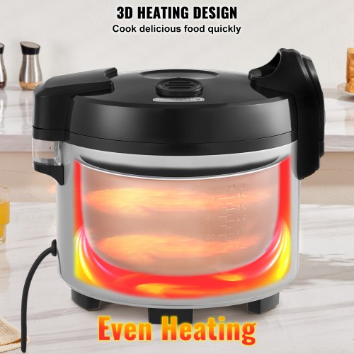 Commercial Rice Cooker 60Cup NonStick Pot 13L 12H Keep Warm Restaurant