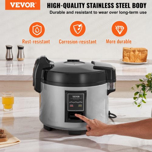 Commercial Rice Cooker 70Cup NonStick Pot 15L 12H Keep Warm Restaurant