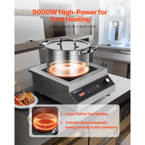 Portable Induction Cooktop 5000W Commercial Induction Burner with 16