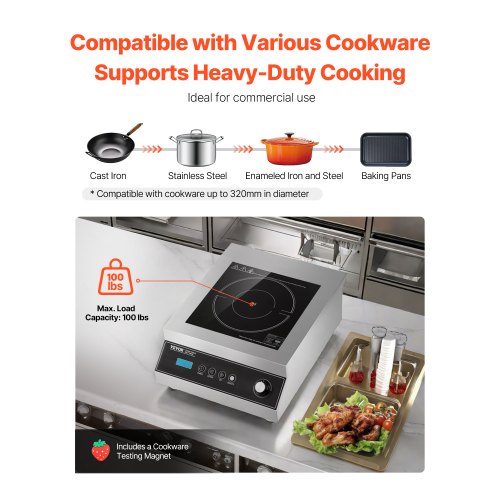 Portable Induction Cooktop 5000W Commercial Induction Burner with 16