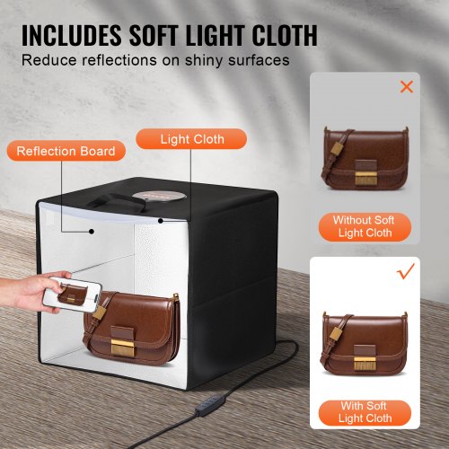 Photo Studio Light Box 12 x 12 30005600K Adjustable 3 Color