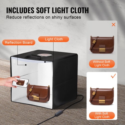 Photo Studio Light Box 16 x 16 30005600K Adjustable 3 Color