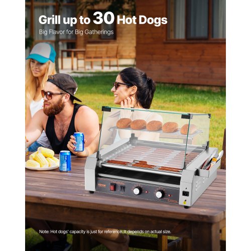 Hot Dog Roller 30 Hot Dog 11 Rollers Stainless Steel Sausage Grill Cooker