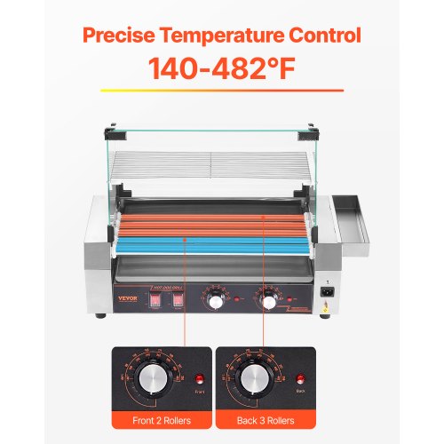 Hot Dog Roller 12 Hot Dog 5 Rollers Stainless Steel Sausage Grill Cooker