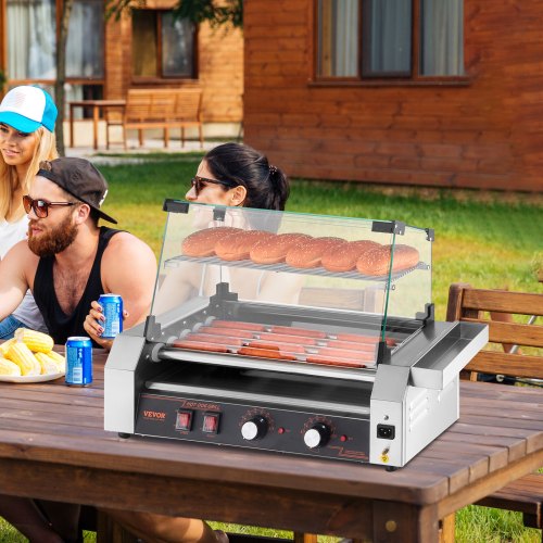 Hot Dog Roller 12 Hot Dog 5 Rollers Stainless Steel Sausage Grill Cooker