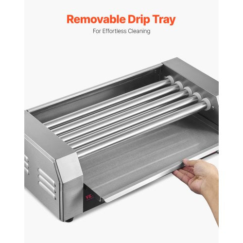 Hot Dog Roller 12 Hot Dog 5 Rollers Stainless Steel Sausage Grill Cooker