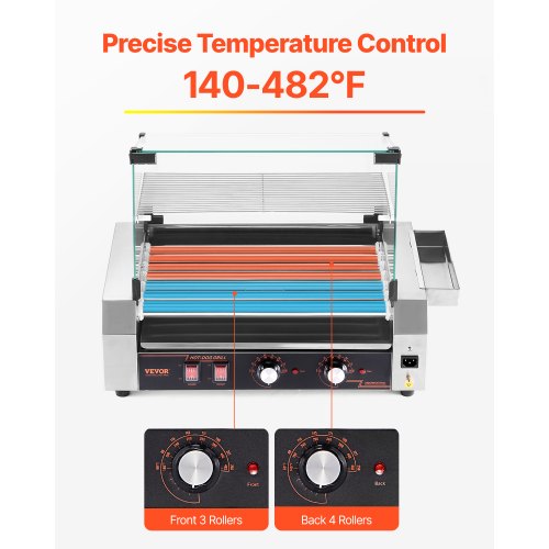 Hot Dog Roller 18 Hot Dog 7 Rollers Stainless Steel Sausage Grill Cooker