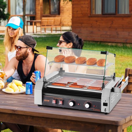 Hot Dog Roller 18 Hot Dog 7 Rollers Stainless Steel Sausage Grill Cooker