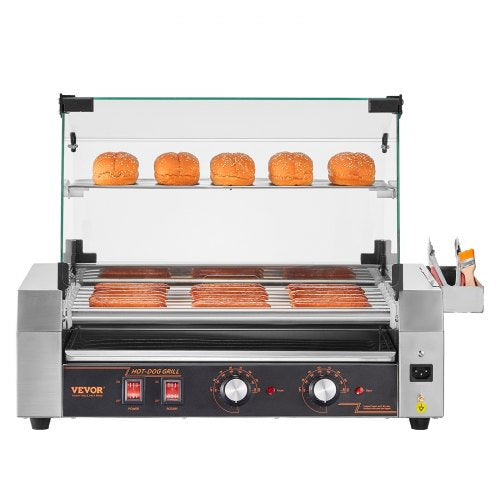 Hot Dog Roller 18 Hot Dog 7 Rollers Stainless Steel Sausage Grill Cooker