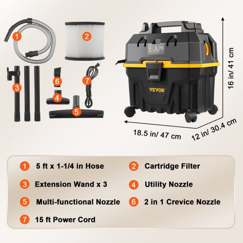 Wet Dry Vac 4 Gallon 5 Peak HP 3 in 1 Shop Vacuum with Blowing Function