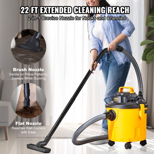 Shop Vacuum Wet And Dry 5 Gallon 6 Peak HP WetDry Vac Powerful Suction